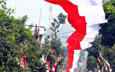 Bendera Merah Putih 600 meter di Malang