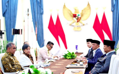 Presiden Prabowo Terima Pimpinan MPR di Istana Merdeka