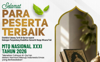 Siapa Saja? Inilah 6 Peserta Terbaik Tartil Al-Qur’an Isyarat MTQ 2026