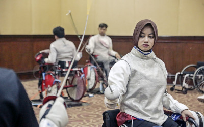 Intip Latihan Atlet Anggar Kursi Roda Jelang Asian Paragames 2026