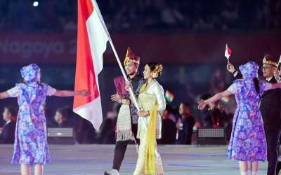 Defile Kontingen Indonesia di Pembukaan Asian Games 2026