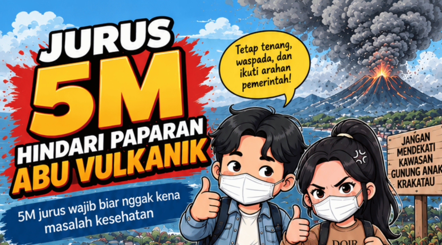 INFOGRAFIS : Jurus 5M Hindari Paparan Abu Vulkanik