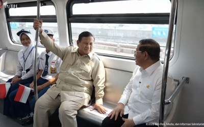Presiden Prabowo Jajal Langsung LRT Rute Baru Kelapa Gading–Manggarai