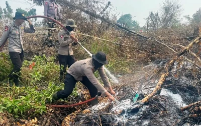 Tim Gabungan Berjibaku Padamkan Karhutla di Kabupaten Banjar