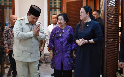 Presiden Prabowo Takziah ke Kediaman Megawati, Sampaikan Dukacita atas Wafatnya Guruh Soekarnoputra