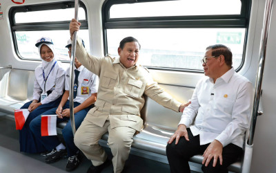 Presiden Prabowo Jajal LRT Rute Kelapa Gading-Manggarai