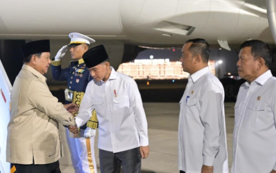 Usai Debut di KTT BRICS 2026, Presiden Prabowo Tiba di Tanah Air
