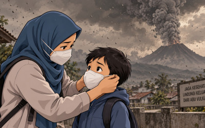 Cara Aman Lindungi Anak-Anak dari Abu Vulkanik, Yuk Simak Panduannya