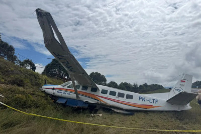 Pesawat Caravan Asian One Air Tergelincir di Papua, Polisi Selidiki Penyebabnya