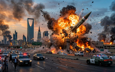 Geger! Serpihan Rudal Houthi Hantam Riyadh, 4 Orang Terluka dan 15 Rumah Rusak