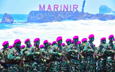 Momen Pembaretan 749 Prajurit Korps Marinir di Pantai Baruna