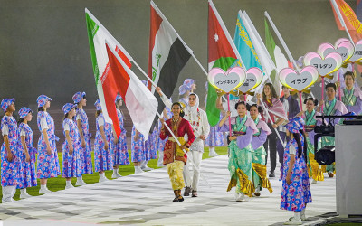 Defile Kontingen Indonesia di Penutupan Asian Games 2026