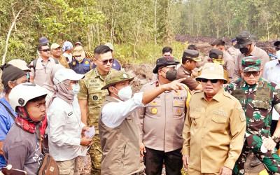 Menhut Tinjau Penanganan Karhutla Liang Anggang
