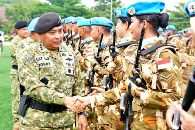 Satgas BGC TNI Konga Manusco Kembali ke Tanah Air